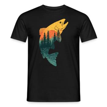 Pêche Pêche Pêche à la truite Pêche - T-shirt homme - noir - Devant - AI Model Male 178 light (178cm)
