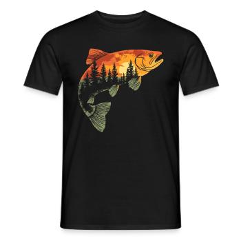 Pêche Pêche Pêche à la truite Pêche - T-shirt homme - noir - Devant - AI Model Male 178 light (178cm)