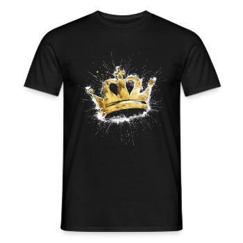 Crown with white color - Men's T-Shirt - black - Front - AI Model Male 178 light (178cm)