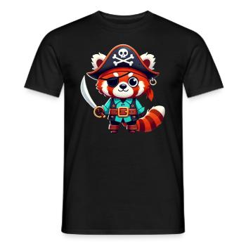 Red Panda Halloween Pirate Kids Women Men - Men's T-Shirt - black - Front - AI Model Male 178 light (178cm)