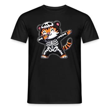 Halloween Skelett Niedlicher Tiger Männer Frauen - Männer T-Shirt - Schwarz - Vorne - AI Model Male 178 light (178cm)