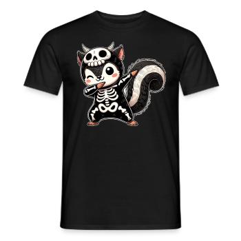 Halloween Skeleton Cute Squirrel Men - Men's T-Shirt - black - Front - AI Model Male 178 light (178cm)