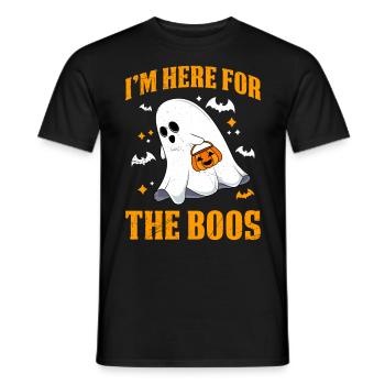 Halloween Party I'M HERE FOR THE BOOS Funny - Men's T-Shirt - black - Front - AI Model Male 178 light (178cm)