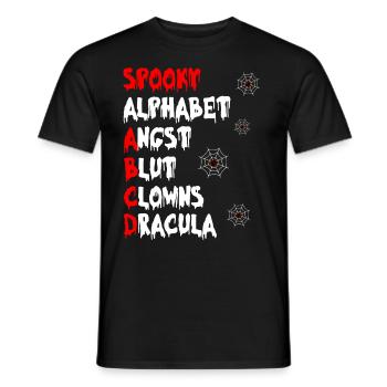 Halloween SPOOKY ALPHABET ANGST BLUT CLOWNS - Männer T-Shirt - Schwarz - Vorne - AI Model Male 178 light (178cm)