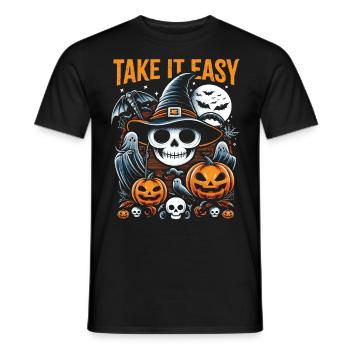 Costume d’Halloween Enfants TAKE IT EASY Fun - T-shirt homme - noir - Devant - AI Model Male 178 light (178cm)