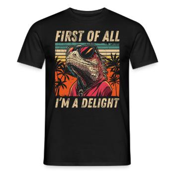 Tropical Iguana Style - Retro Shirt Design - Men's T-Shirt - black - Front - AI Model Male 178 light (178cm)