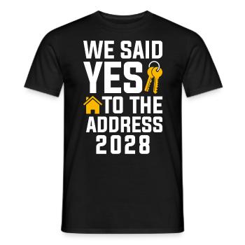 Nous avons dit à l’adresse 2028 - T-shirt homme - noir - Devant - AI Model Male 178 light (178cm)
