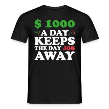 Day Trading Day Trader Bourse Bourse - T-shirt homme - noir - Devant - AI Model Male 178 light (178cm)