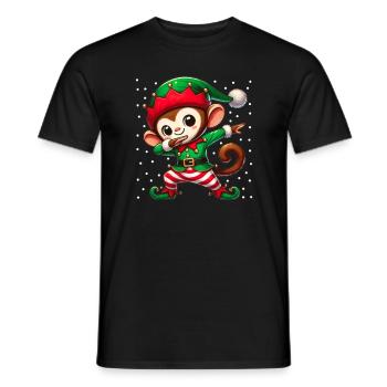 Weihnachten Affe Elf Lustig Affe Liebhaber Ape - Männer T-Shirt - Schwarz - Vorne - AI Model Male 178 light (178cm)