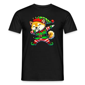 Weihnachten Shiba Inu Elf Lustiger Shiba Inu - Männer T-Shirt - Schwarz - Vorne - AI Model Male 178 light (178cm)