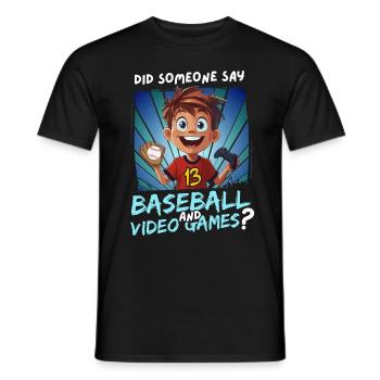 13e anniversaire de baseball et de jeux pour les jeunes de 13 ans - T-shirt homme - noir - Devant - AI Model Male 178 light (178cm)