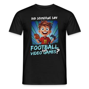 11th Birthday Football and Gaming for 11 Year Olds - Men's T-Shirt - black - Front - AI Model Male 178 light (178cm)