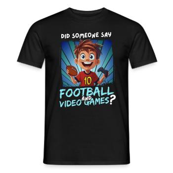 10e anniversaire Football et jeux pour les enfants de 10 ans - T-shirt homme - noir - Devant - AI Model Male 178 light (178cm)