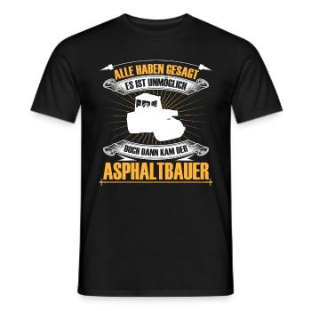 La construction d’asphalte est impossible Construction de routes - T-shirt homme - noir - Devant - AI Model Male 178 light (178cm)