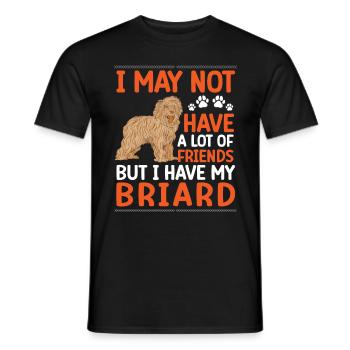 Briard is my friend Berger de Brie - Men's T-Shirt - black - Front - AI Model Male 178 light (178cm)