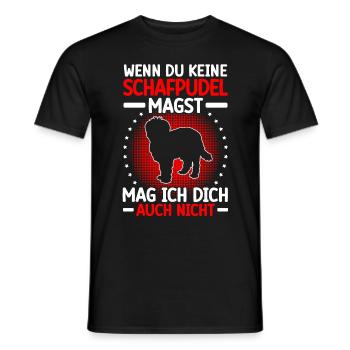 Schafpudel mag dich auch nicht Hütepudel - Männer T-Shirt - Schwarz - Vorne - AI Model Male 178 light (178cm)
