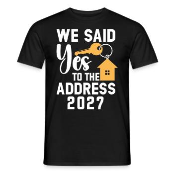 Nous avons dit à l’adresse 2027 - T-shirt homme - noir - Devant - AI Model Male 178 light (178cm)