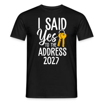 J’ai dit à l’adresse 2027 - T-shirt homme - noir - Devant - AI Model Male 178 light (178cm)