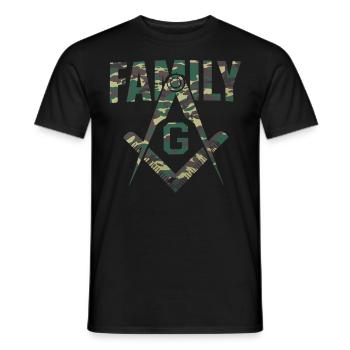 Mason Masonic Camo Freemason Family - Men's T-Shirt - black - Front - AI Model Male 178 light (178cm)