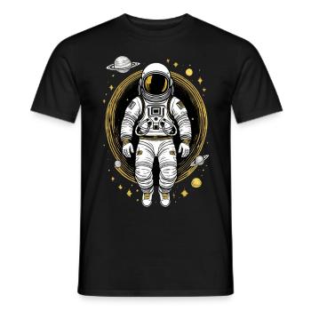 Astronaute dans l’espace - T-shirt homme - noir - Devant - AI Model Male 178 light (178cm)