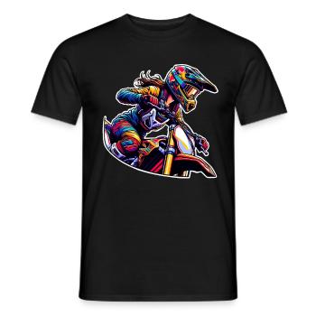 Motocross Femmes Filles Fille - T-shirt homme - noir - Devant - AI Model Male 178 light (178cm)