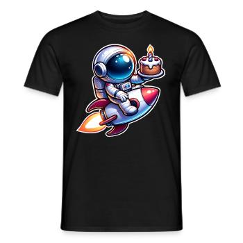 Astronaut Birthday - Men's T-Shirt - black - Front - AI Model Male 178 light (178cm)