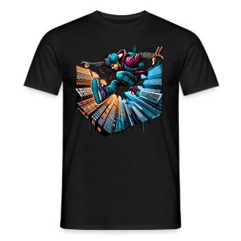 Parkour - Männer T-Shirt - Schwarz - Vorne - AI Model Male 178 light (178cm)