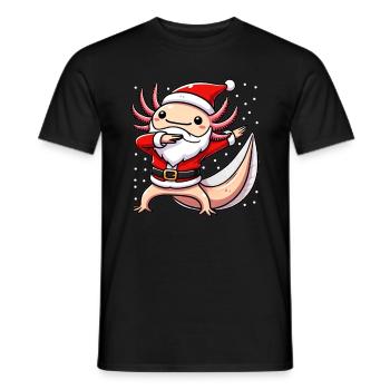 Weihnachten Axolotl Weihnachtsmann Lustiger - Männer T-Shirt - Schwarz - Vorne - AI Model Male 178 light (178cm)