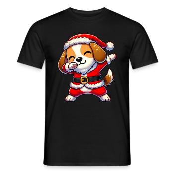 Weihnachten Beagle Weihnachtsmann Lustiger Beagle - Männer T-Shirt - Schwarz - Vorne - AI Model Male 178 light (178cm)