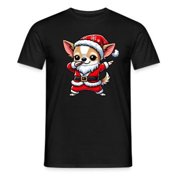 Christmas Chihuahua Santa Funny Chihuahua - Men's T-Shirt - black - Front - AI Model Male 178 light (178cm)