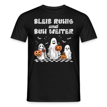 Halloween Kinder BLEIB RUHIG UND BUH WEITER - Männer T-Shirt - Schwarz - Vorne - AI Model Male 178 light (178cm)