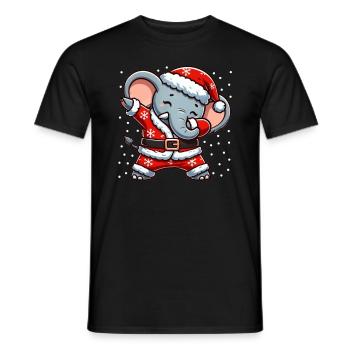 Noël éléphant Père Noël drôle - T-shirt homme - noir - Devant - AI Model Male 178 light (178cm)