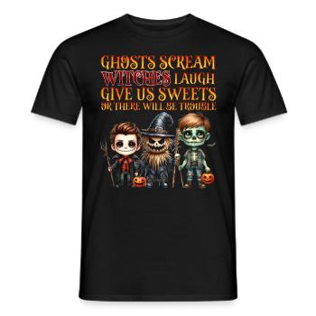 Halloween GEISTER SCHREIEN HEXEN LACHEN Lustiges - Männer T-Shirt - Schwarz - Vorne - AI Model Male 178 light (178cm)