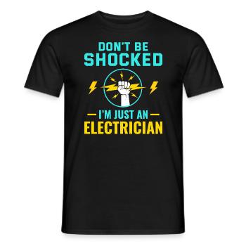 Electrician Humor Electrical Technician Engineer - Men's T-Shirt - black - Front - AI Model Male 178 light (178cm)