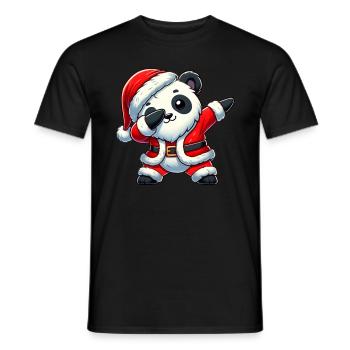 Weihnachten Panda Santa Lustig Panda Liebhaber - Männer T-Shirt - Schwarz - Vorne - AI Model Male 178 light (178cm)