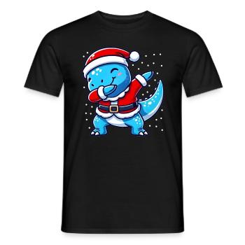 Christmas T-rex Santa Funny T-rex Lover - Men's T-Shirt - black - Front - AI Model Male 178 light (178cm)