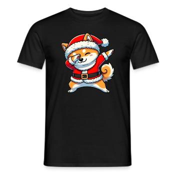 Weihnachten Shiba Inu Santa Lustig Shiba Inu Hund - Männer T-Shirt - Schwarz - Vorne - AI Model Male 178 light (178cm)