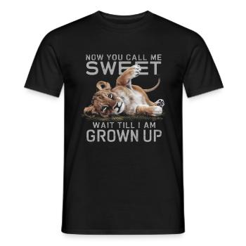 Lion maintenant tu m’appelles doux, attends que je sois grand - T-shirt homme - noir - Devant - AI Model Male 178 light (178cm)