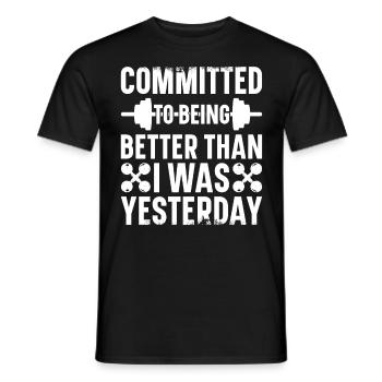 Fitness Trainer Weightlifting GYM Bodybuilding - Men's T-Shirt - black - Front - AI Model Male 178 light (178cm)