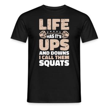 Fitness Trainer Weightlifting GYM Bodybuilding - Men's T-Shirt - black - Front - AI Model Male 178 light (178cm)
