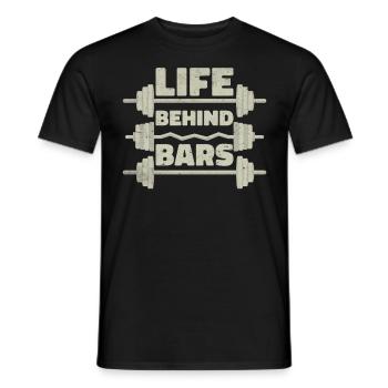 Fitness Trainer Weightlifting GYM Bodybuilding - Men's T-Shirt - black - Front - AI Model Male 178 light (178cm)