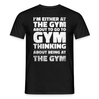 Fitness Trainer Weightlifting GYM Bodybuilding - Men's T-Shirt - black - Front - AI Model Male 178 light (178cm)