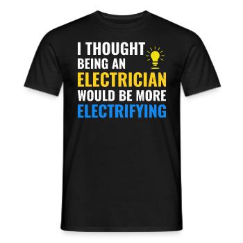 Electrician Humor Electrical Technician Engineer - Men's T-Shirt - black - Front - AI Model Male 178 light (178cm)