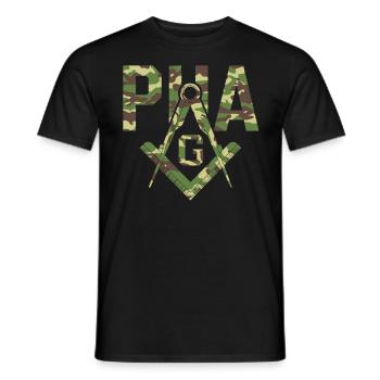 Pha Mason Masonic Camo Freemason - Men's T-Shirt - black - Front - AI Model Male 178 light (178cm)
