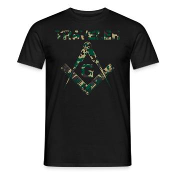 Traveller Mason Masonic Camo Freemason - Men's T-Shirt - black - Front - AI Model Male 178 light (178cm)