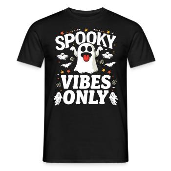 Halloween Costume Kids SPOOKY VIBES ONLY Funny - Men's T-Shirt - black - Front - AI Model Male 178 light (178cm)