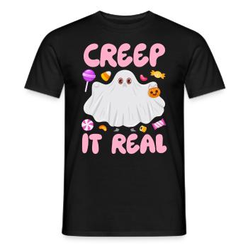 Halloween Party CREEP IT REAL Lustiges Kinder - Männer T-Shirt - Schwarz - Vorne - AI Model Male 178 light (178cm)
