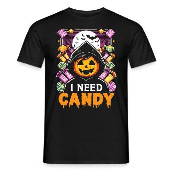 Halloween Kids I NEED CANDY Halloween Costume - T-shirt homme - noir - Devant - AI Model Male 178 light (178cm)