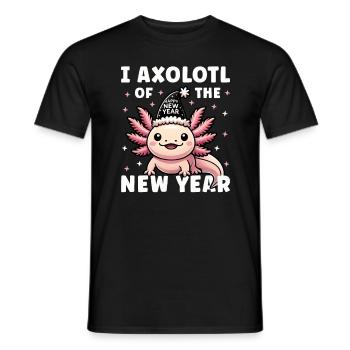 Neujahr 2025 Axolotl Lustiger Silvesterabend - Männer T-Shirt - Schwarz - Vorne - AI Model Male 178 light (178cm)