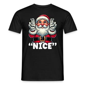 Christmas Cute List Santa Claus Naughty - Men's T-Shirt - black - Front - AI Model Male 178 light (178cm)
